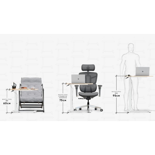 Фото - Стіл з електрорегулюванням висоти Hommex Mobidesk USB Maple (TH-010 Maple)